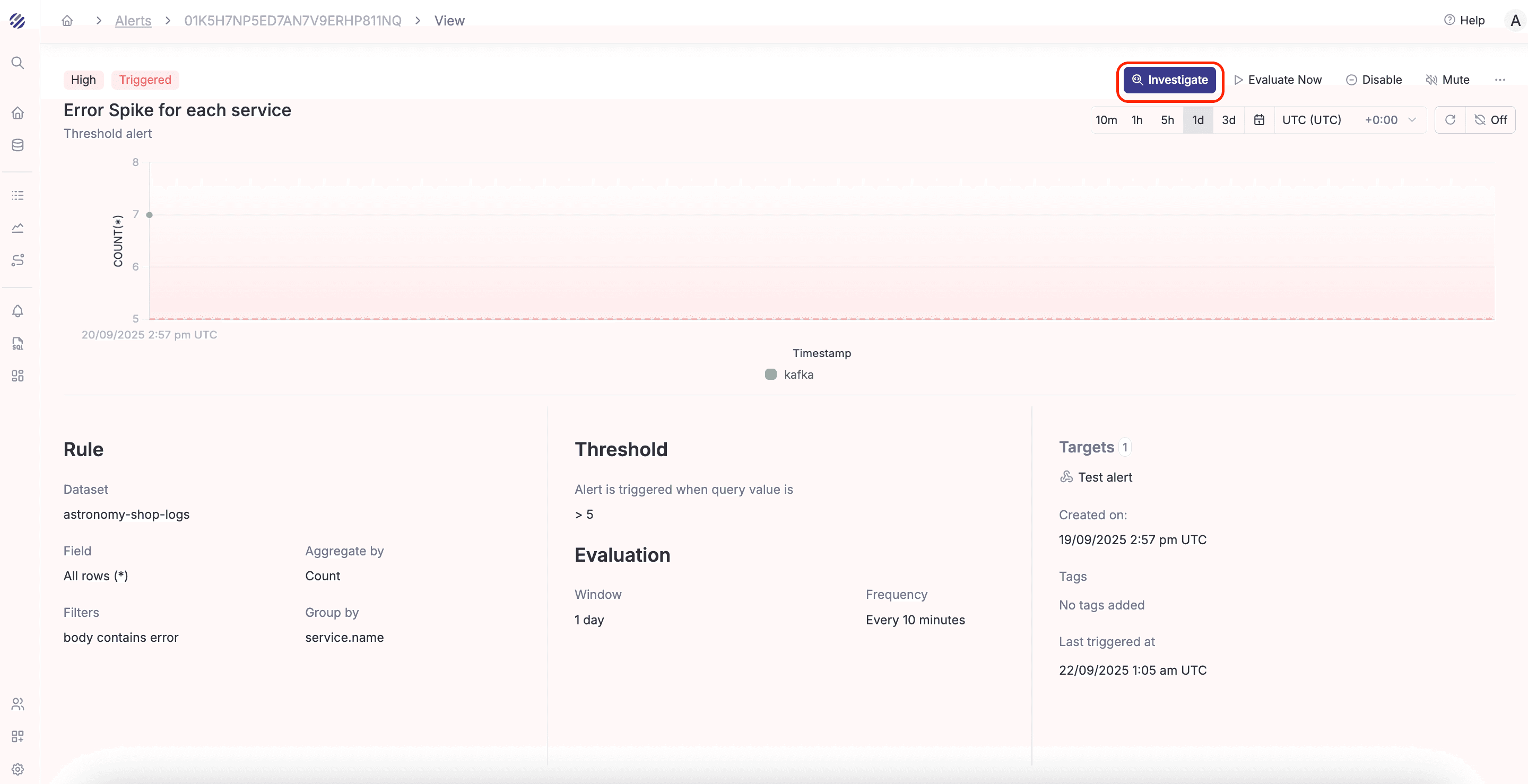 Investigate from Alert