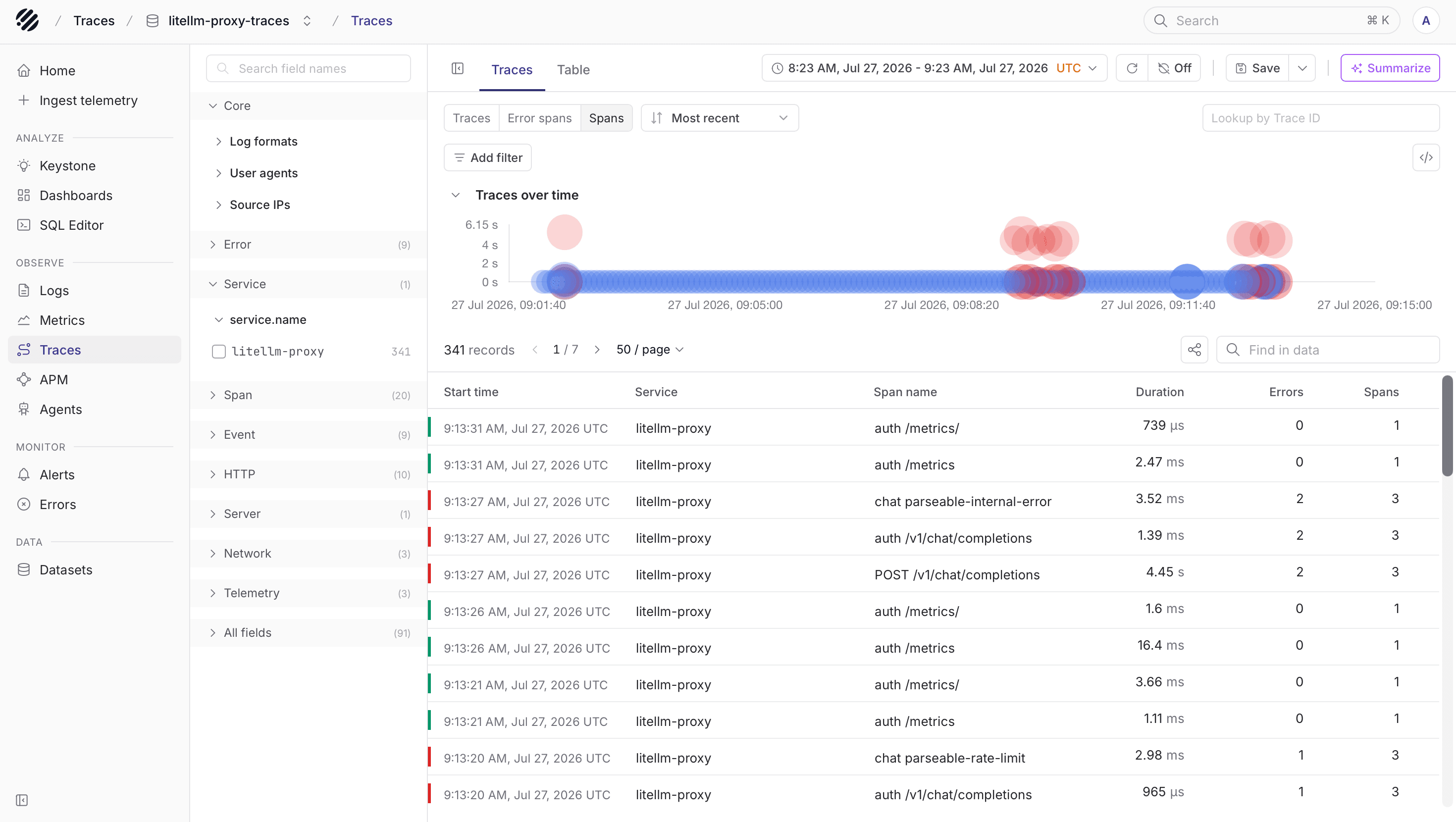 LiteLLM traces in Parseable