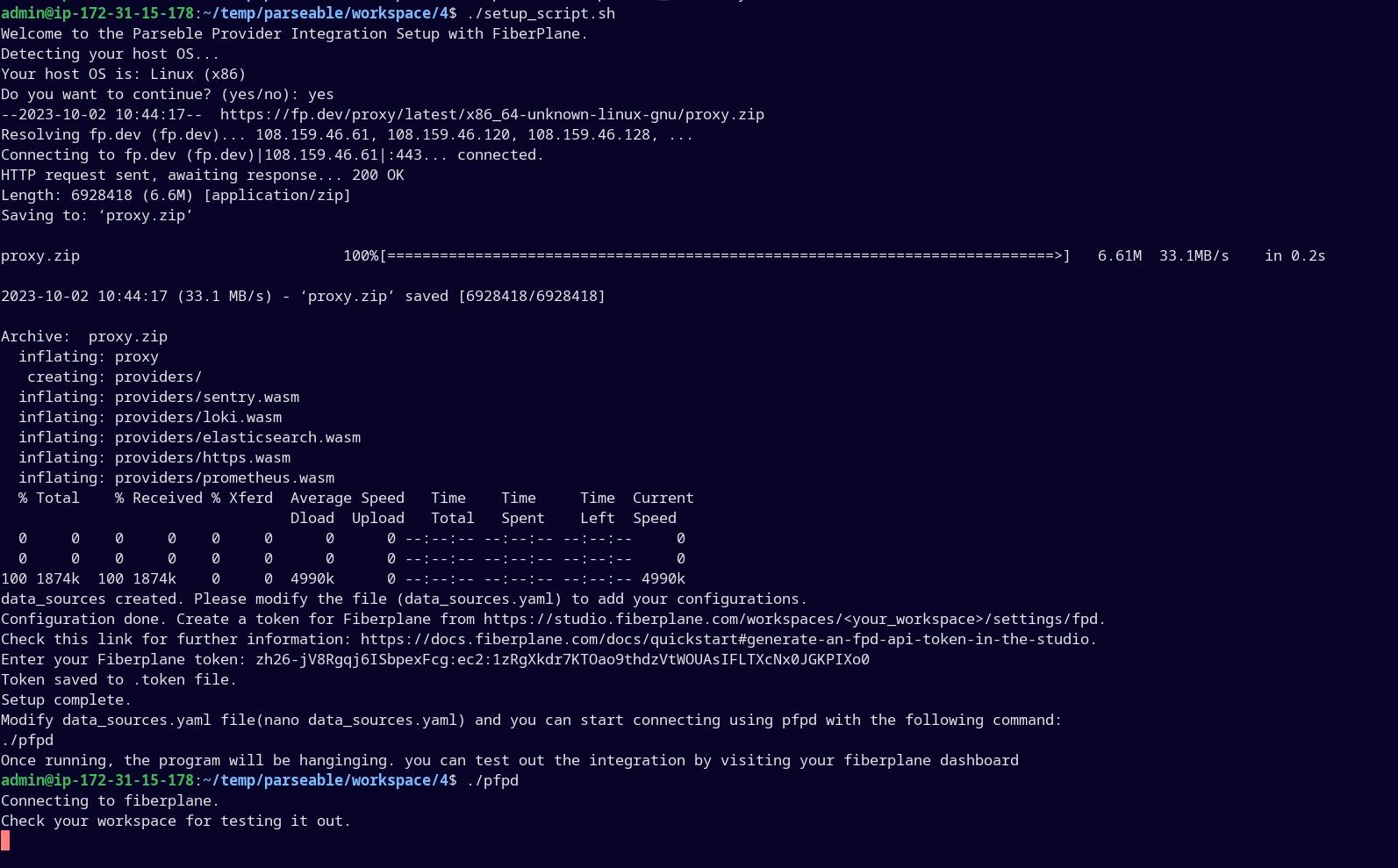 screenshot of cli in action