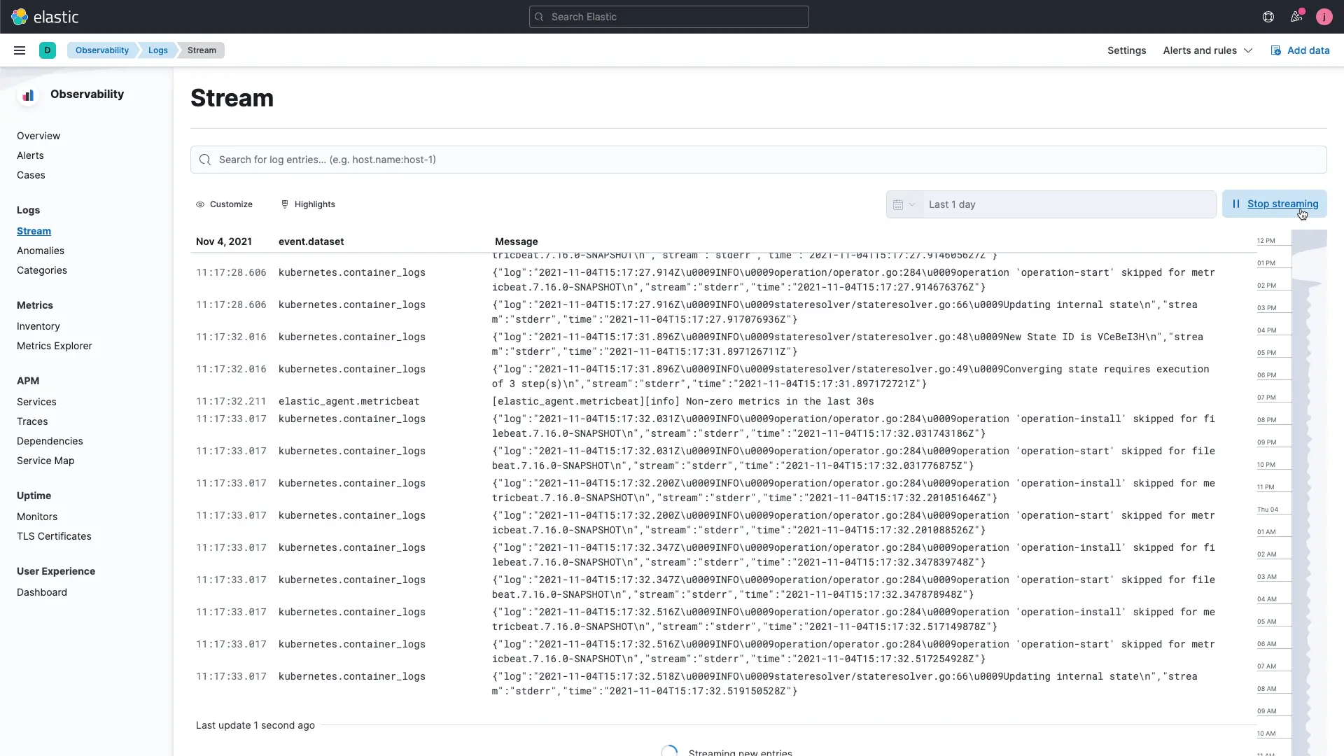 Elastic Stack logging