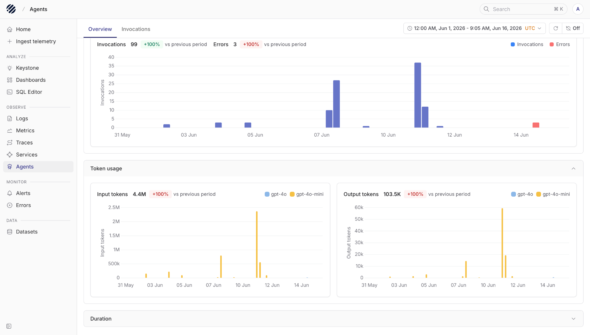 Agent Observability overview in Prism